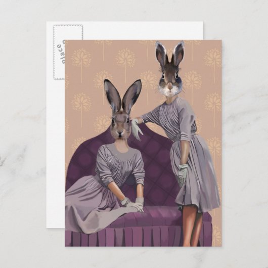 Konijnen in het Paars Briefkaart (Voorkant / Achterkant)