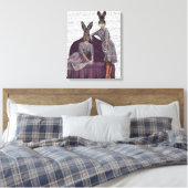 Konijnen in het Paars Canvas Afdruk (Insitu (Slaapkamer))