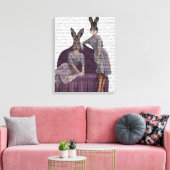 Konijnen in het Paars Canvas Afdruk (Insitu (Woonkamer))