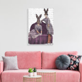 Konijnen in het Paars Canvas Afdruk (Insitu (Woonkamer))
