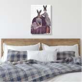 Konijnen in het Paars Canvas Afdruk (Insitu (Slaapkamer))