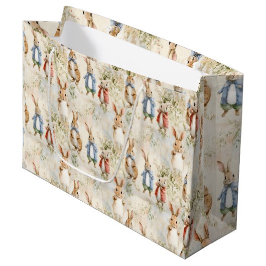 Konijnen in jassen groot cadeauzakje (Voorkant Gekanteld)