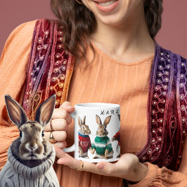Konijnen in Jumpers schattig konijntje breien love Koffiemok
