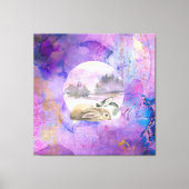 Konijnen in Lavendel Droom Canvas Afdruk (Voorkant)