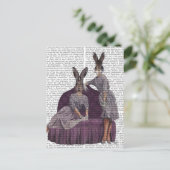 Konijnen in Paars.png Briefkaart (Staand voorkant)