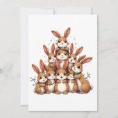 Konijnen Kerstboom Vrolijk Kerstfeest Aankondiging (Voorkant)