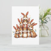 Konijnen Kerstboom Vrolijk Kerstfeest Aankondiging (Staand voorkant)