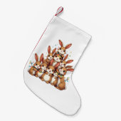 Konijnen Kerstboom Vrolijk Kerstfeest Kleine Kerstsok (Voorkant (Hangend))