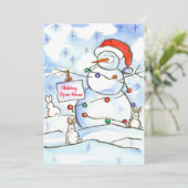 Konijnen Kerstvakantie Open Huis Uitnodiging (Staand voorkant)