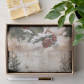 konijnen kerstwinter verouderde decoupage tissuepapier (Geschenk)