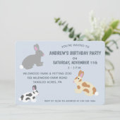 Konijnen Kids Verjaardagsfeestje of Pasen Lichtbla Kaart (Staand voorkant)