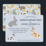 Konijnen Kids Verjaardagsfeestje of Pasen Lichtbla Kaart<br><div class="desc">Gooi het perfecte feestje voor fans van konijnen en eigenaren van konijnenhuisdieren met deze leuke feestuitnodigingen die ook perfect zijn voor feesten met het Paasthema. Ze hebben een lichtblauwe achtergrond en illustraties van schattige konijnen. De achterkant heeft een coördinerend patroon van konijnen en bloemen.</div>