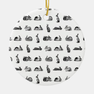 konijnen Klassieke Bunnies CUSTOM BG COLOR Keramisch Ornament