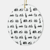  konijnen Klassieke Bunnies CUSTOM BG COLOR Keramisch Ornament (Links)