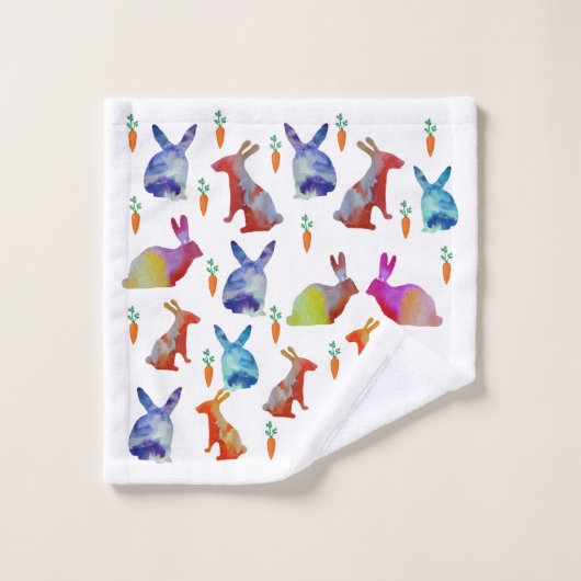 Konijnen Kleurrijke Kunst, Pasen Bad Handdoek (Wasdoekje)