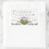 Konijnen, Kleurrijke Lentescène en Paaskoppel Rechthoekige Sticker (Tas)