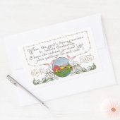 Konijnen, Kleurrijke Lentescène en Paaskoppel Rechthoekige Sticker (Envelop)