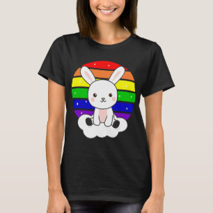 Konijnen konijn regenboog kleurrijke zonsondergang t-shirt