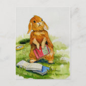 Konijnen lezen graag Briefkaart (Voorkant)