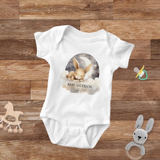 Konijnen maan lucht beige schattig romper