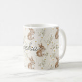 Konijnen Madeliefjes Bloemen Koffiemok (Voorkant rechts)