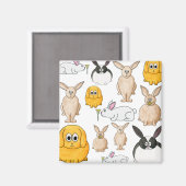 Konijnen. Magneet (Voorkant / Achterkant)