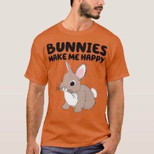 Konijnen maken me blij Cute Paashaas Dier Rab T-shirt