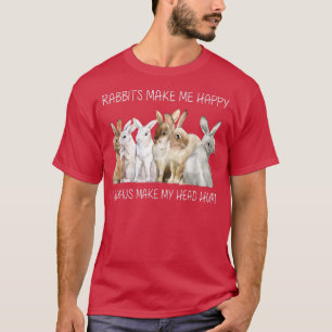 Konijnen maken me blij dat ik blij ben met de mens t-shirt