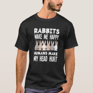 Konijnen maken me blij konijn konijntje t-shirt