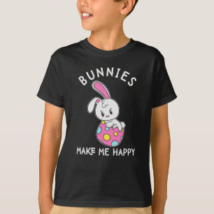 Konijnen maken me blij Pasen Eierjacht Mand T-shirt