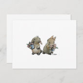 Konijnen met Briefkaart van Bloemen (Voorkant / Achterkant)