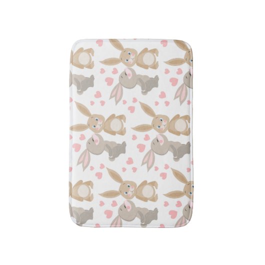 Konijnen met naam badmat (Voorkant Verticaal)