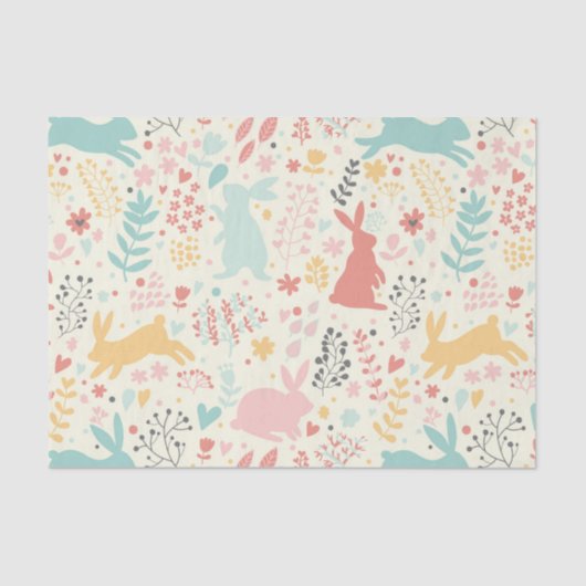 konijnen, natuur, veerkleuren, easter, hipster, go tissuepapier (Voorkant)