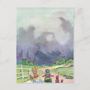 Konijnen onder donkere wolken briefkaart