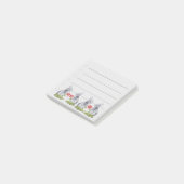 Konijnen op een rij post-it® notes (Schuin)