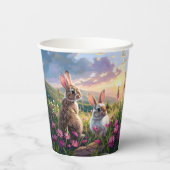 Konijnen op een rustige avond papieren bekers (Achterkant)