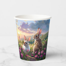 Konijnen op een rustige avond papieren bekers