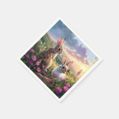 Konijnen op een rustige avond servet (Hoek)