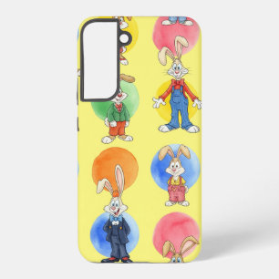 Konijnen op Gele Achtergrond, door Natasha Us Samsung Galaxy Hoesje