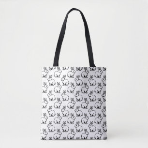 Konijnen Patroon - Zwart-wit Tote Bag