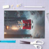 Konijnen Rode Jassen Sneeuw Bos Illustratie Tissuepapier (Craft)