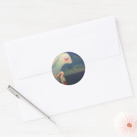 Konijnen Ronde Sticker (Envelop)