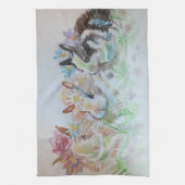 Konijnen Schattige Konijn Aquarel Floral Bunny Theedoek (Verticaal)