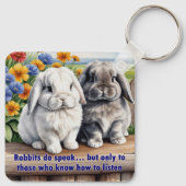 Konijnen spreken luipaard konijn sleutelhanger (Achterkant)
