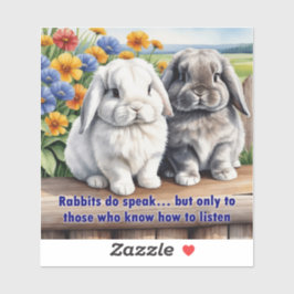 Konijnen spreken luipaard konijn sticker