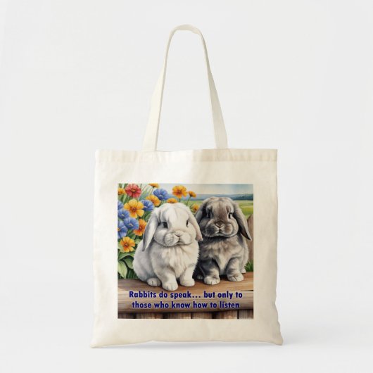 Konijnen spreken luipaard konijn tote bag (Voorkant)