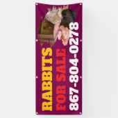 Konijnen te koop Outdoor Custom Banner (Verticaal)