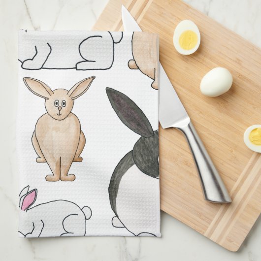 Konijnen. Theedoek (Quarter Fold)