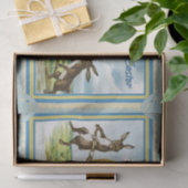 Konijnen trekken een grote gouden Easter Egg bloem Tissuepapier (Geschenk)