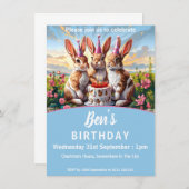 Konijnen Verjaardag Bash Kaart (Voorkant / Achterkant)